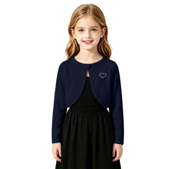 HIPYLO Hauts Fille Haut Cadeaux pour Enfants 8-12 Hauts pour Ados Chemises Filles pour Fille Chemises Vêtements Filles Taille 2t Vêtements Fille de 7 Ans Filles 2t, Marine 12-18 Mois