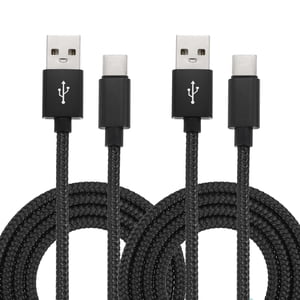 Uxcell USB Type C Charger Cable, Type-C to USB A Braided Charging Cord Data Transfer Cable Black 3.28 ft  2