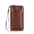 thumbnail image 2 of Renjiang Mens Credit Card Wallet Long Wallet Leather Billfold Zip Around Checkbook Wallet multiple Credit Card Slots College Backpack, 2 of 2