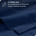 thumbnail image 2 of Bare Home Flannel Sheet Set - 100% Cotton - Deep Pocket - Twin, Dark Blue, 3-Pieces, 2 of 7