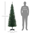 thumbnail image 3 of HOMCOM 6' Artificial Christmas Tree Xmas Slim Tree Holiday Décor, Green, 3 of 10