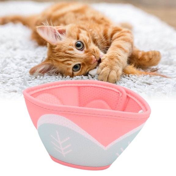 Collier de Récupération pour Animal, Collier Élisabéthain Doux pour Chat Léger Empêche le Léchage et la Morsure, Respirant, pour Postchirurgie, Violet,