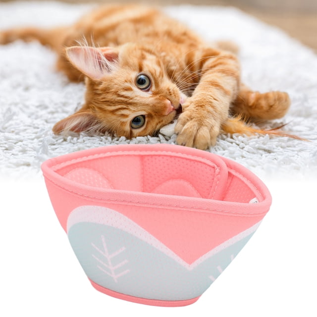 Pet Recovery Collar, Soft Cat Elizabethan Collar Lightweight Prevent Licking Biting Breathable For Post Surgery Purple,
