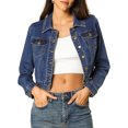 thumbnail image 1 of INSPIRE CHIC Veste en Jean Denim Classique pour Femmes à Manches Longues Boutonnée, 1 of 7