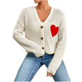 thumbnail image 1 of FAIWAD Women's Graphic Embroidery Cardigan Sweaters Long Sleeve Loose Open Front Knit Crop Sweater, 1 of 8