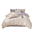 thumbnail image 1 of M Summer Solid Color Ice Silk 4 Piece Bedding Set Cooling Lightweight Breathable Bed Sheets And Duvet Cover Cooling Linen for Hot Weather Sleep Polyester, 1 of 7