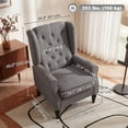 thumbnail image 3 of HOMCOM Button-Tufted Accent Chair with Wing Back Rounded Arms Charcoal Grey, 3 of 10