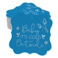 thumbnail image 1 of Inkdotpot Pack Of 100 Real Silver Foil Bracket Shape Paper Tags Baby It's Cold Outside Baby Shower Favor Hang Tags, 1 of 6