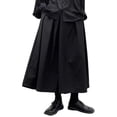 thumbnail image 4 of Lefu Mens Gothic Dark Style Loose Cropped Hakama Wide Leg Design Sense Samurai Pants, 4 of 9