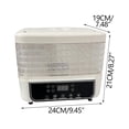 thumbnail image 3 of White Home Food Dehydrator Machine Electric Dryer With Digital Timer 5 Stackable Trays For Fruit Meat Herbs Jerky White Compact Kitchen Appliance, 3 of 9