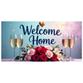 thumbnail image 1 of Welcome Home Banner Floral Butterfly Decor Wall Background for Party Wedding Garden Backdrop Photo Prop Event Decorations Vibrant Flower Display, 1 of 4
