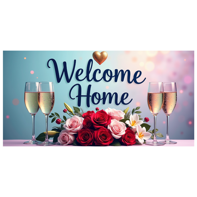 Welcome Home Banner Floral Butterfly Decor Wall Background for Party Wedding Garden Backdrop Photo Prop Event Decorations Vibrant Flower Display