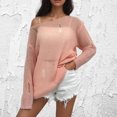 thumbnail image 2 of Chandails Décontractés pour Femmes Mode Chandail Décontracté pour Femmes à Manches Longues Col Rond Uni Chandail pour Dames Hauts Blouse Chandail Ample Hauts pour Femmes P-28 Rose-A S, 2 of 5