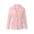 thumbnail image 3 of Innerwin Blazers Solid Color Women Cardigan Jacket Work Shawl Neck Slim Fit Business Jackets Pink 4XL, 3 of 6