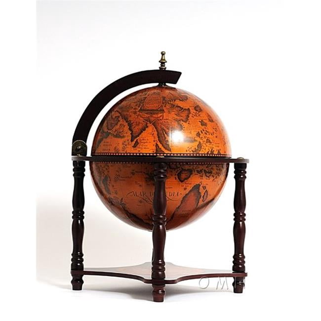 17" x 17" x 22" Red, Globe Bar - 4 Legged Stand