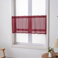 thumbnail image 3 of Innerwin Rideaux de Cuisine Déco Demi-Fenêtre Poche pour Tringle Simple Cantonnière Courte Semi-Transparente Moderne Couleur Unie Traitement de Luxe Rouge Vin L:29 Pieds' x H:24 Pieds', 3 of 5