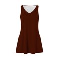 thumbnail image 5 of Timegard Robes pour Femmes Col en V Été Décontracté Robes T-Shirt Sortie de Plage Robe Débardeur avec Poches, 5 of 5