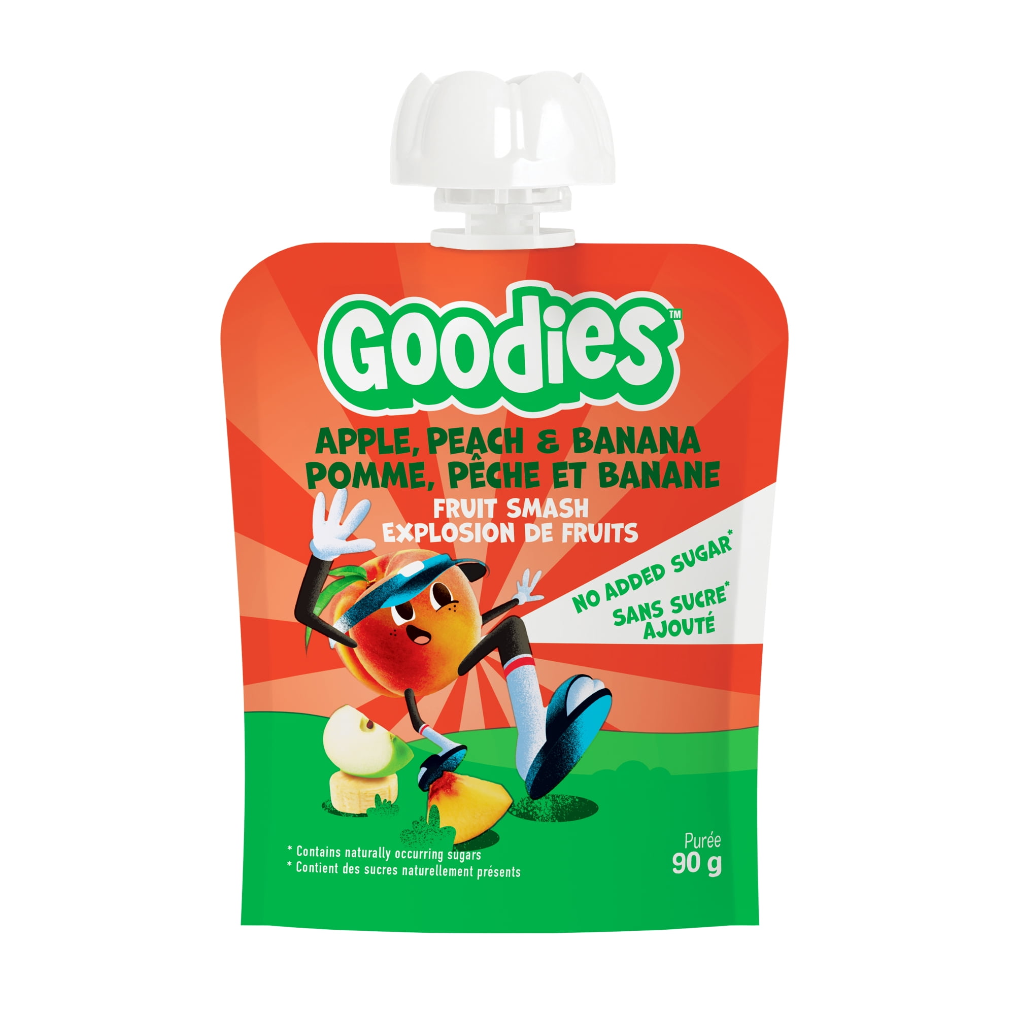 Goodies Sachet Purée de Fruits Pomme, Pêche et Banane pour Enfants 90g