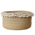 thumbnail image 1 of Panier en Corde de Coton et Lin Panier de Rangement Panier à Collations en Dentelle avec Poignée, 1 of 6