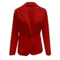 thumbnail image 5 of Grrvtrz Womens One Button Blazer Lightweight Office Work Suit Jacket Stretch Lapel Collar Long Sleeve Jacket with Pockets, 5 of 5