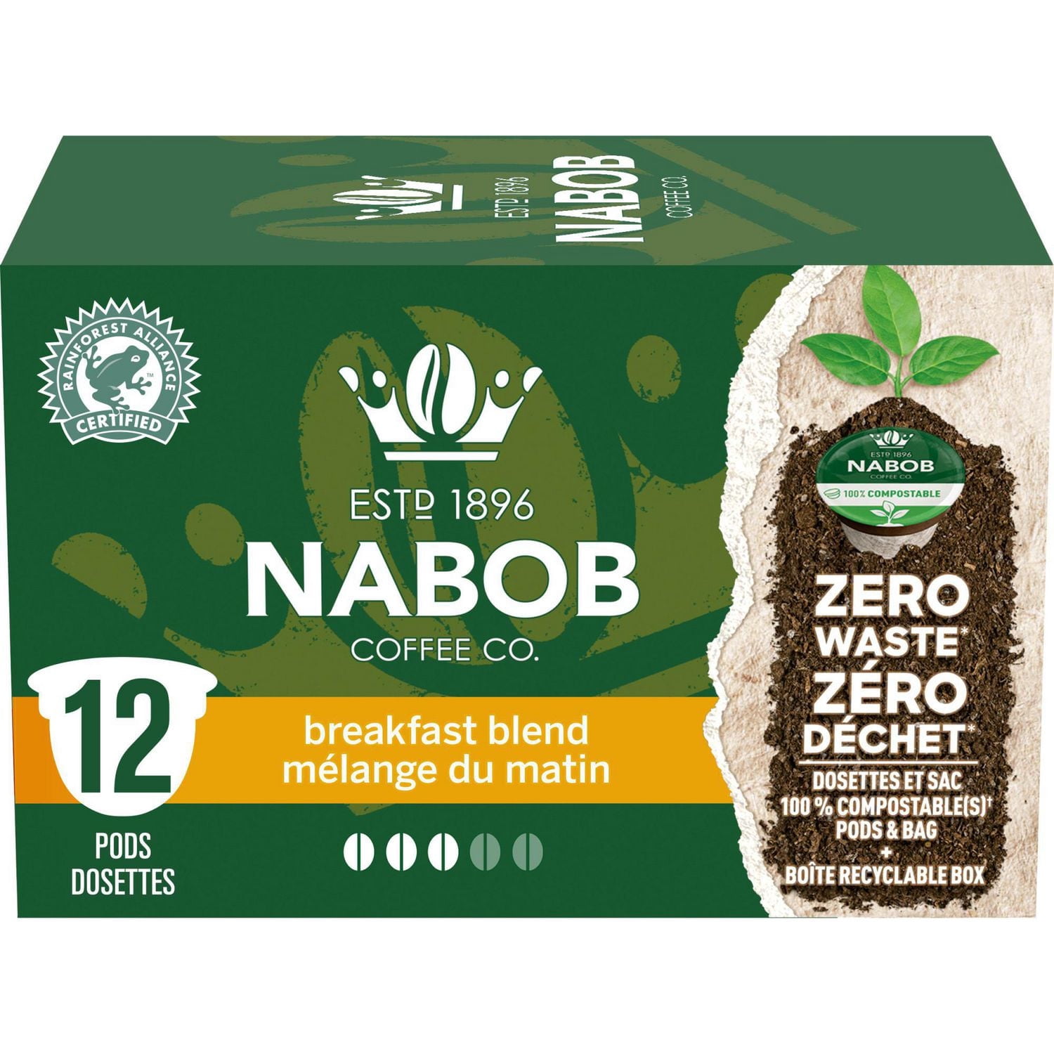 Nabob Breakfast Blend Coffee 100% Compostable Pods