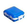 thumbnail image 2 of Plastic Medication Dispenser Box Portable Tablet & Capsule Organizer Orange & Blue Pill Cutter Divider 10x7x2cm Travel Health Case, 2 of 6
