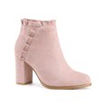 thumbnail image 1 of Unique Bargains Women's Ruffle Block High Heels Ankle Boots Dust Pink (Size 8), 1 of 6