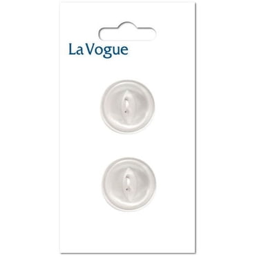 LA VOGUE bouton à 2 trous 22 mm (7/8 in) blanc