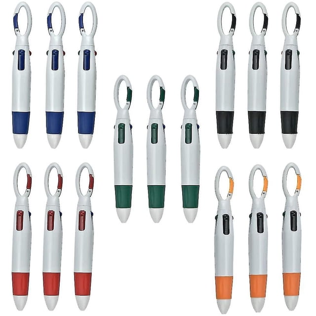 15 Pieces Multicolor Ballpoint Pens 4 Colors In 1 Retractable Ballpoint Pens