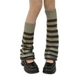 thumbnail image 1 of Boot Cuffs for Women - Striped Leg Warmers and Ribbed Knit Knee High Socks, 1 of 8