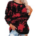 thumbnail image 2 of Liquidation à 50 % Chandail Surdimensionné pour Femmes 2023 Décontracté Manches Longues Col Rond Hauts Blouse Ample Chandail à Imprimé d'Halloween Graphique, 2 of 6
