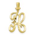 thumbnail image 1 of Diamond2Deal 10K Yellow Gold Grooved Letter H Initial Pendant for Women, 1 of 5
