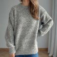 thumbnail image 3 of Besolor Sweaters for Women Fall Long Sleeve Casual Loose Knitted Solid Color Basic Pullover Sweater Tops, 3 of 3