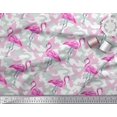 thumbnail image 3 of Soimoi Poly Georgette Fabric Camouflage Texture & Flamingo Bird Fabric Prints by Yard 42 Inch Wide, 3 of 3