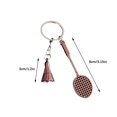 thumbnail image 2 of Simulated Badminton Keychain Pendant | Silver Alloy Souvenir | Sports Lovers Gift | Durable 8x3cm Accessory | Novelty Racket & Shuttlecock Design | 1 Piece, 2 of 8
