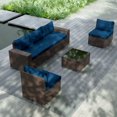 thumbnail image 1 of Kullavik Patio All Weather woven 6-Piece Metal Sectional Sets with Cushions,Navy Blue, 1 of 5