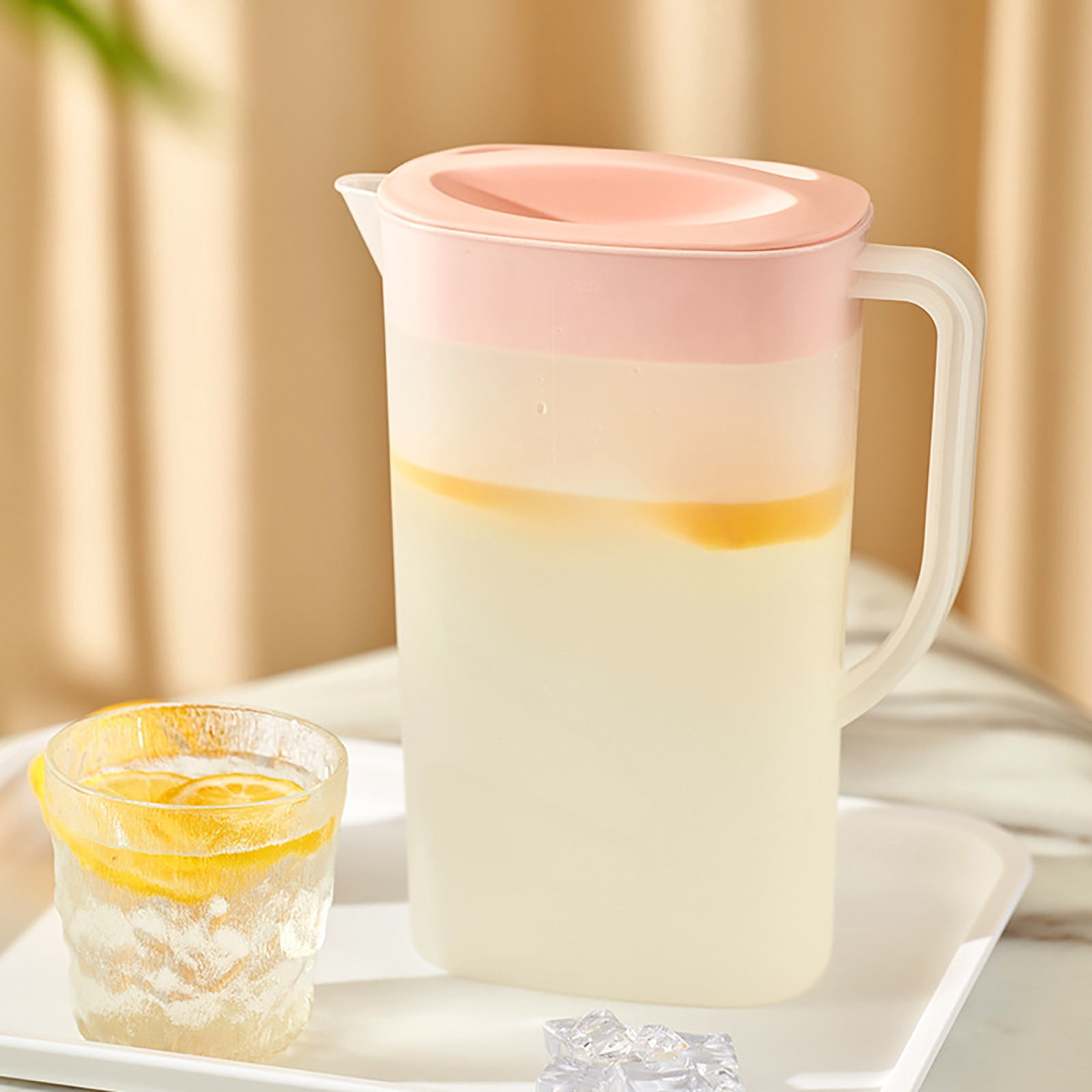 Glass&Bottle Pitcher with Lid Carafe for Mixing Drinks Water Jug Hot Cold Lemonade Juice Beverage Jar Ice Tea Kettle - Glass Beverage Container for Kitchen and Table