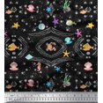 thumbnail image 1 of Soimoi Cotton Cambric Fabric Fish,Shell & Starfish Ocean Printed Fabric 1 Yard 42 Inch Wide, 1 of 3