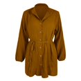 thumbnail image 4 of WILLBEST Robes pour Femmes Robes Décontractées à Volants avec Cordon Manches Longues Évasées Été Robe Mini Unie, 4 of 4