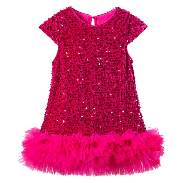 felwors Robe à Paillettes pour Tout-Petites Filles, Ligne A, Scintillante, Sans Manches, Robe de Mariée, Robes de Fête pour Filles