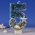 thumbnail image 1 of Sparkling Birthday Digital Candle | Blue Number 0-9 Wax Candle | Party Cake Topper | Eye-Catching Sequins Theme Decoration | 1 Pack | 7x4cm | Cupcake Accessory, 1 of 6