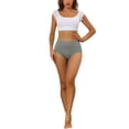 thumbnail image 2 of INSPIRE CHIC Women's Cotton Underwear High-Rise Lace Trim Tummy Control Full Coverage Brief S Gray, 2 of 4