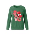 thumbnail image 2 of Xingqing Femmes Valentine'S Day Casual en Vrac Manches Longues T-Shirt Amour Coeur Graphique Imprimé Raglan Col Rond Top Grande Taille Sweatshirt, 2 of 9