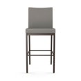 thumbnail image 4 of Amisco Perry Plus 26" Faux Leather Counter Stool in Taupe Gray/Dark Brown, 4 of 9