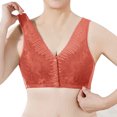thumbnail image 4 of B91xZ Soutien-Gorge Sans Armatures Double Support pour Femmes Grande Taille Mode Dentelle Non Doublé, Rouge 44, 4 of 4