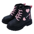 thumbnail image 3 of Kcodviy Children's Winter Leather Lace Winter Boot Up Stylish Color Matching Toddler Boots Side Zipper Boots, 3 of 8
