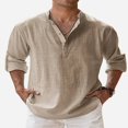thumbnail image 1 of Men‘s Casual Linen Button Down Shirt Short Sleeve Beach Shirt, 1 of 4
