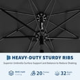 thumbnail image 3 of Yiwa 10ft Solar Patio Umbrella Offers a 3-Tier Design With Built-In Led Lights, Easy Crank And Push Button Tilt, Vented Top, And 8 Durable Ribs, Making It Ideal For Your Pool, 3 of 7