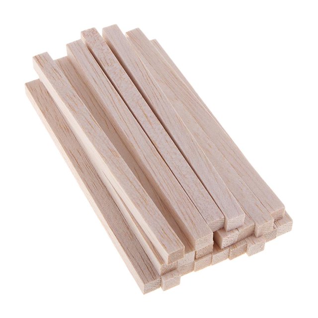 GUOOL Bâton de Balsa Carré Non Fini 20 Pcs 130mm