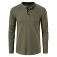 thumbnail image 1 of CEHVOM T-shirt Ample à Manches Longues pour Homme, Col Rond, Couleur Unie, Chandail de Base, 1 of 5